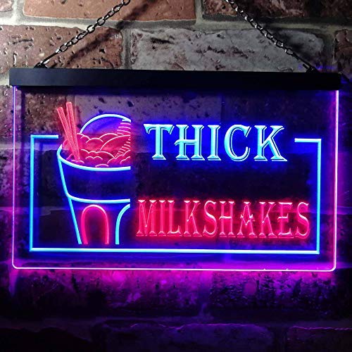 Thick Milkshakes Dual LED Neon Light Sign